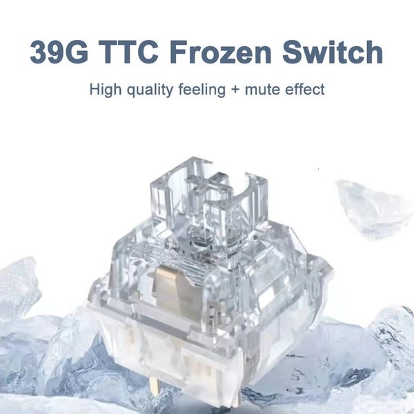 Обновление клавиатуры TTC Frozen Switch V2 Механическая клавиатура Бесшумная без звука Линейная 39 г 3 контакта Такое же ощущение руки, как золото Розовый RGB Прозрачный 231117