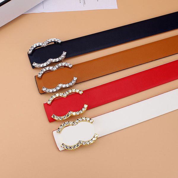 Mode-Gürtel Luxus-Designer-Gürtel Frauen Glatte Perle eingelegte Buchstabenschnalle Doppelseitiges Farbleder Herren-Damen-Jeanskleid Gürtelbreite 3,3 cm