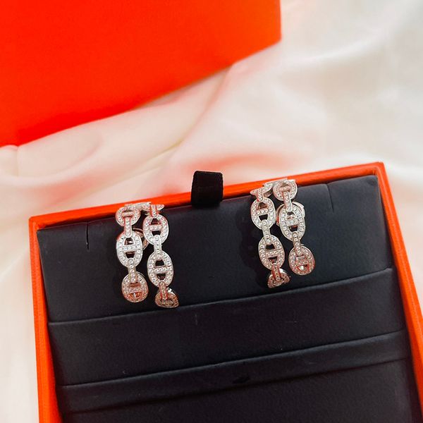 Серьги-подвески Chaine d Ancre для женщин, дизайнерские позолоченные 18-каратные бриллианты T0P, усовершенствованные материалы, официальные репродукции, классический стиль, подарки премиум-класса 001