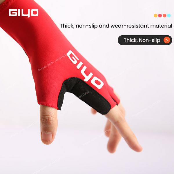 Короткие велосипедные перчатки Giyo, перчатки без пальцев, противоскользящая велосипедная ткань из лайкры, варежка с половиной пальца для шоссейного велосипеда Mtb, спортивное гоночное велосипедное оборудование, велосипедные перчатки