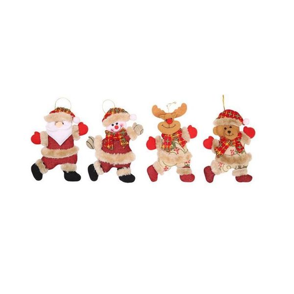 Decorazioni natalizie Babbo Natale Pupazzo di neve Cervo Orso Bambola in tessuto Regalo appeso Accessori per l'albero di Natale Buon arredamento per la casa Natale Orna Dhwjt