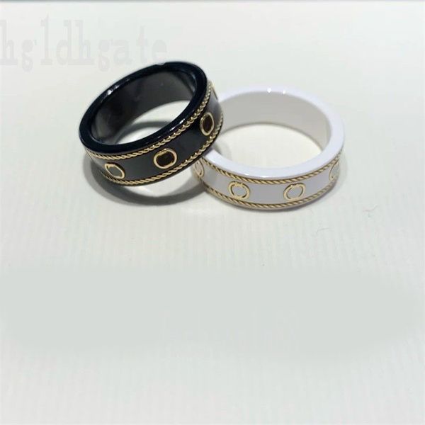 Специальное роскошное кольцо металлическое мужское мужское обручальные кольца пара керамики дизайнеры простые красочные аксессуары с золотыми кольцами мода ZB039 F23