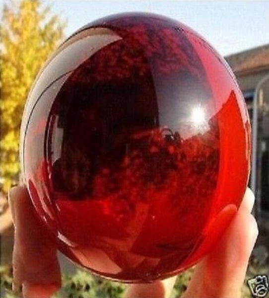 Sfera di cristallo curativo rosso magico al quarzo naturale asiatico raro da 80 mm8572626