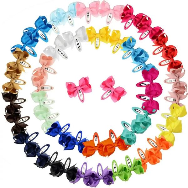 Copricapo Accessori per capelli 50 pezzi Fermagli per capelli con fiocchi Boutique Nastro in grosgrain Fiocchi per capelli da 3 pollici Mollette per capelli antiscivolo per neonati Neonati 231118