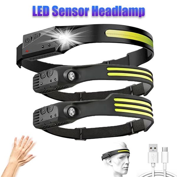 Stirnlampen LED-Sensorscheinwerfer XPECOB Led-Taschenlampe Campingsuche Wasserdichte Angellichter 231117