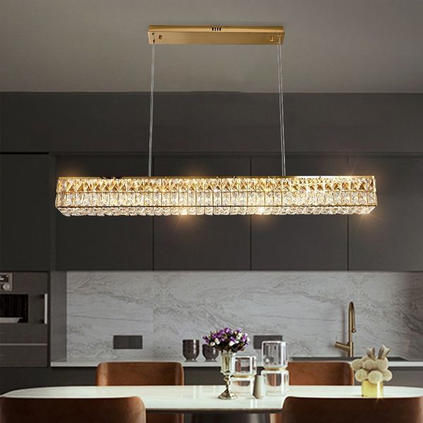 Moderne minimalistische bar tafellamp restaurant licht luxe kristallen kroonluchter woondecoratie creatief ontwerp stripglans lampen