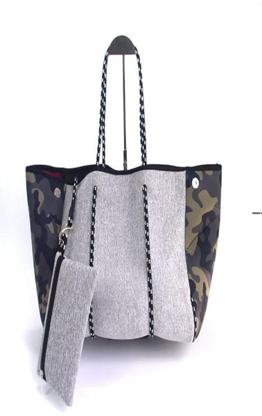 Leopard Imprimir Camo Neoprene Beach Bag com sacos de mão 32 estilos Pacote de fraldas Outdoor Camping Yoga Totes Mar OWD94244684492