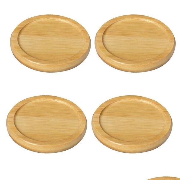 Mats Pads Sottobicchiere in legno di bambù per tazze di vetro Portabicchieri in legno naturale Decorazioni per la casa Stile originale all'ingrosso Lx4736 Drop Deliver Dhob7