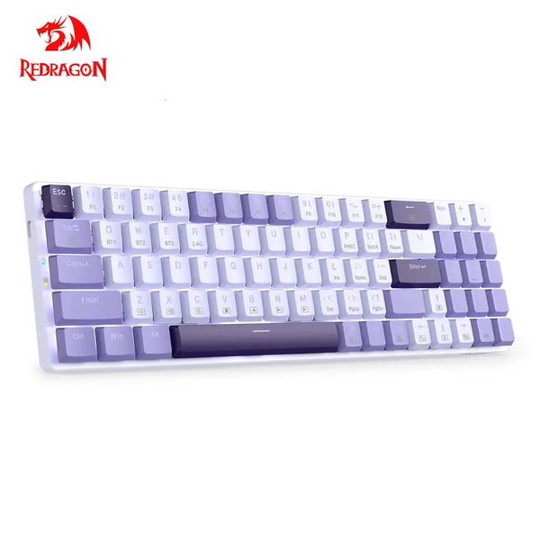 Tastaturen REDRAGON K608 Pro Slim USB Mechanische Gaming-Tastatur unterstützt Bluetooth 5 0 Wireless 2 4G 3 Modus 78 Tasten für Compute Laptop PC 231117