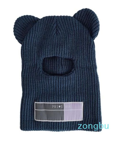 Beanie Skull Caps Bear Ears Balaclava Ladies Ski Mask Cappello lavorato a maglia all'uncinetto a pieno facciale