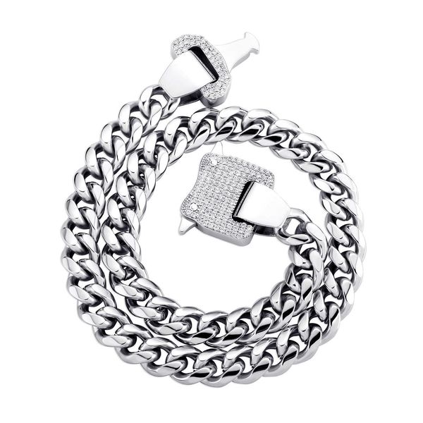 12mm Smooth Cuban Link Chain Roller Coaster Collana 1017 Mens Gioielli personalizzati in stile funzionale per uomo Rapper Hip Hop Grunge Punk Rock Accessori regalo