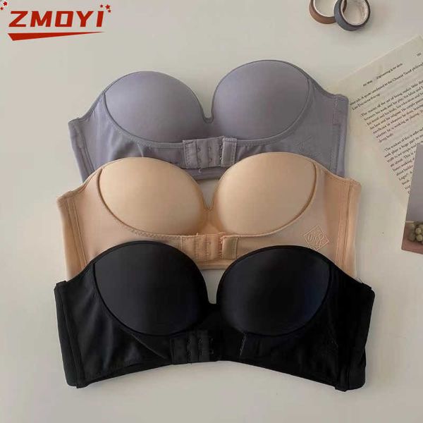 Reggiseni ZMOYI Reggiseno con fibbia anteriore sexy Reggiseno piccolo Petto Mezza tazza Regolabile senza spalline Cintura invisibile Intimo Donna Dropshipping P230417