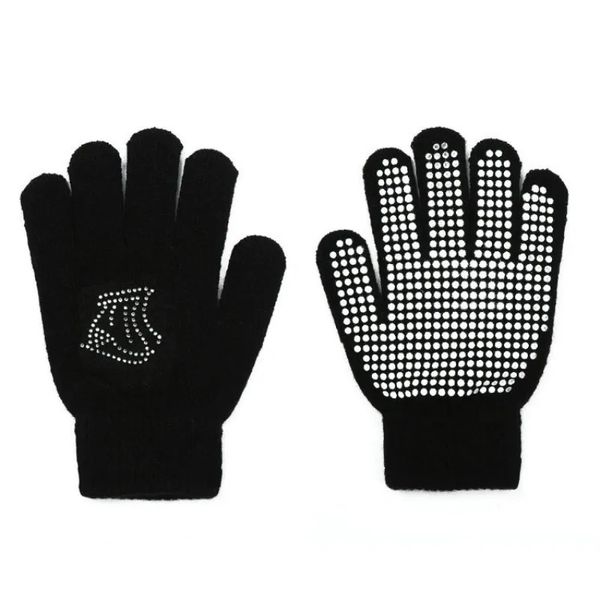 Лыжные перчатки 1 пара детских противоскользящих резиновых зимних теплых эластичных перчаток для мальчиков и девочек, спортивные лыжи, велоспорт, рыбалка, вязаные 231117