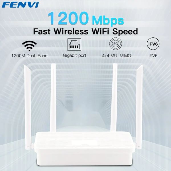 Yönlendiriciler fenvi ac1200 wi fi yönlendirici gigabit ethernet çift bant 2 4GHz 5GHz kablosuz ağ wifi repuar 4x5dbi antenler ev 231117