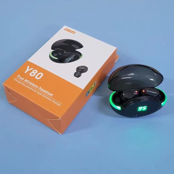 TWS Earbuds Y80 Gaming In Ear Kopfhörer Headsets Bluetooth 5,1 LED Digital Display Noise Cancelling Drahtlose Kopfhörer Y80