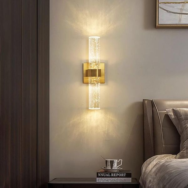 Duvar lambası kristal kabarcık ışıkları oturma odası yatak odası modern led lambalar banyo arka plan ışığı koridor lüks ev dekor