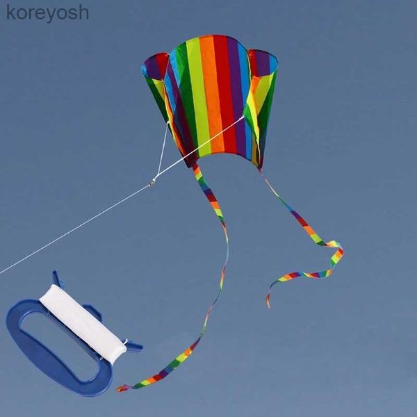 Kite Acessórios Crianças Interativo Long Tile Rainbow Parafoil Flying Kite Educacional para Brincar para Brinquedo Criativo ao Ar Livre Melhor Presente para OutdL231118