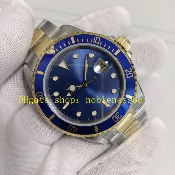 2 renkli erkekler vintage watch bp fabrikası otantik fotoğraf erkekler 40mm aydınlık siyah mavi kadran alaşım çerçeve 16613 spor 50. yıldönümü bpf otomatik antika saatler