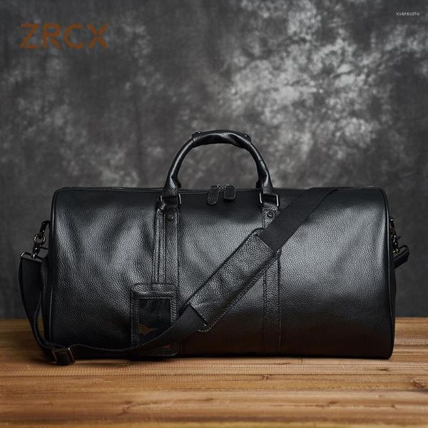 Duffel Bags Echtes Leder Männer Frauen Reisetasche Weiches echtes Rindsleder Tragen Sie Handgepäck Schulter Weekend Duffle