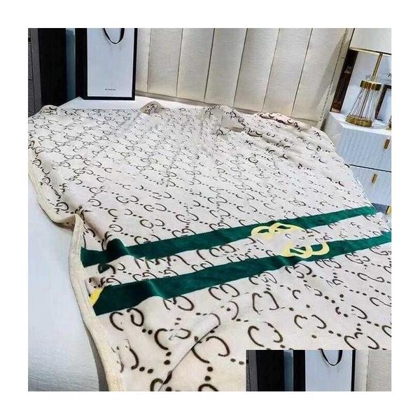 Battaniye modern yüksek kaliteli halı moda adt bebek markası lüks tasarımcı gündelik mektup desen battaniye pazen fırlatma drop dağıtım ho dhe4j