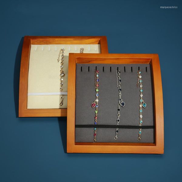 Sacchetti per gioielli Supporto per bracciali di fascia alta Scaffale Negozio Esposizione di prodotti Puntelli per 10 Organizzatori Scaffale in legno
