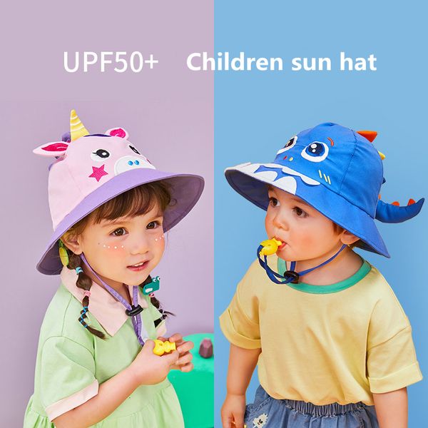 Caps Hats Lemonkid Brand meninos meninos Capfeto Bucket Solid Crianças Panamá Fisherman Cap desenho animado Dinosaur Unicorn Kids Spring Autumn Hats 230418