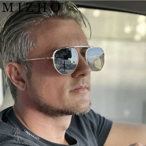 Óculos de sol Mizho Moda Retro Marca Gradiente Preto Homens Óculos de Sol Polarizados UV400 Escudo Masculino Óculos de Sol Condução Oculos de Sol R3536 Q231118