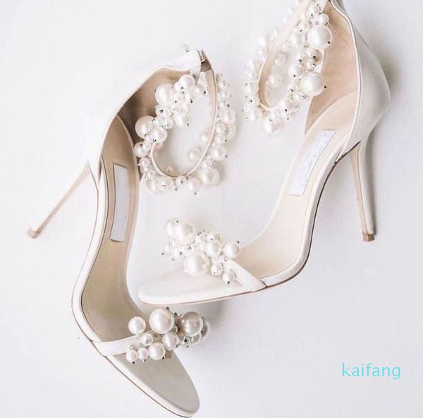 Sapatos de noiva de casamento de grife - marcas de verão sandálias lxuxry cristal