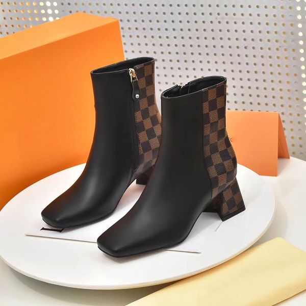 Designer Cowboy Boots High Heels Booties Women Black White Brown Beh Beving Shoot Scarpe 35-42 04