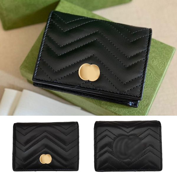 Marmont 5 kart moda kutu anahtar cüzdan kart sahibi orijinal deri lüks madeni para çantaları kadın erkek tasarımcısı küçük pembe cüzdanlar tutucular çantası kart sahibi 466492