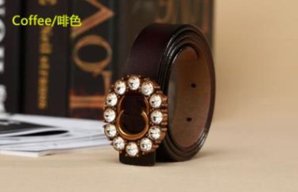 Diamond Style Classic Leather Belt Casual High Fashion Vintage Homem e Mulheres Celra 80cm