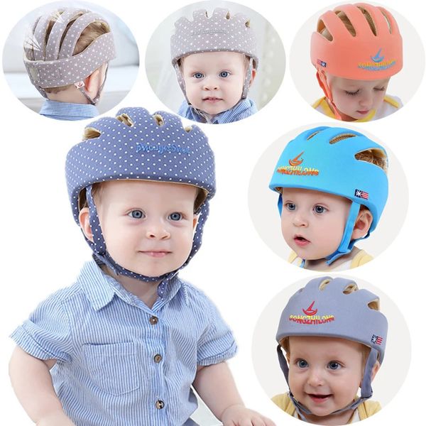 Berretti Cappelli Cappello da bambino in cotone Casco di sicurezza per bambini Cappelli di protezione per la testa per bambini Berretto per bambini Neonato regolabile Il bambino impara a camminare con il casco 231115