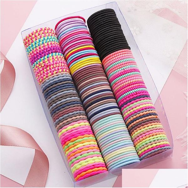 Elastici per capelli 50 pezzi Colori caramelle per bambini Elastici per capelli Fasce elastiche morbide Neonate Adorabili nastri per bambini Accessori in gomma per bambini Dhgarden Otbnl