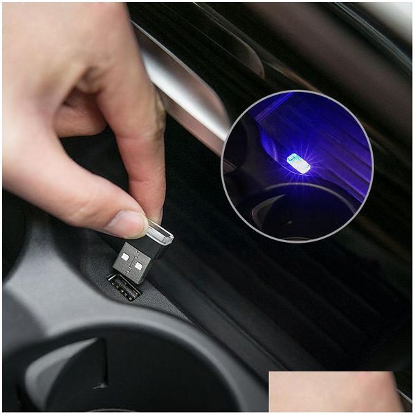 Adesivi per auto Adesivo styling auto Portabicchieri Scatola di immagazzinaggio Luce USB Decorativa per F10 E90 F20 F30 E60 Gt F07 X3 F25 X4 F26 X5 X6 E70 Z4 Dh3Rt