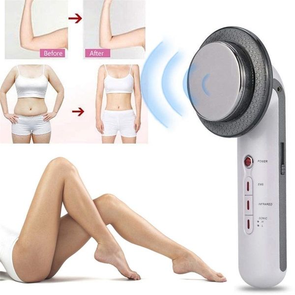 Dispositivos de cuidados com o rosto 3 em 1 EMS Infravermelho Ultrassônico Massager de Ultrasound Slimming V Beauty Health Electric Machine 230418