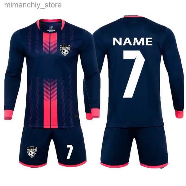 Maglie da calcio per bambini da collezione Imposta uomo Ragazzi Abbigliamento da calcio Completo lungo corto Seve Divise da calcio per bambini Tuta da calcio Kit maglia Q231118