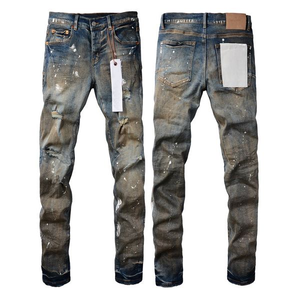 Schlanke Designer-Jeans für Herren, schmale Mode, hochwertige Stickerei, Steppung, lange Hosen, Hosen, Streetwear, Denim, Motorrad, Radfahren, schmale, zerrissene Biker-Jeans in Schwarz und Blau