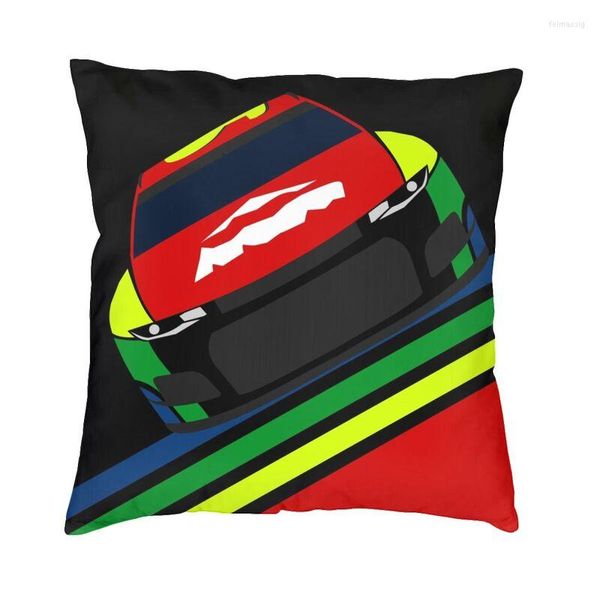 Yastık canlı spor araba yarış kare çanta oturma odası dekorasyonu 3D çift taraflı baskılı stok yarış kapağı kanepe