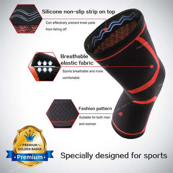 Worthdefence 1/2 pz Ginocchiera Supporto per artrite Articolazioni in nylon Sport Fitness Maniche a compressione Ginocchiere Protezione da corsa Sicurezza sportiva Ginocchiere per gomito ginocchio