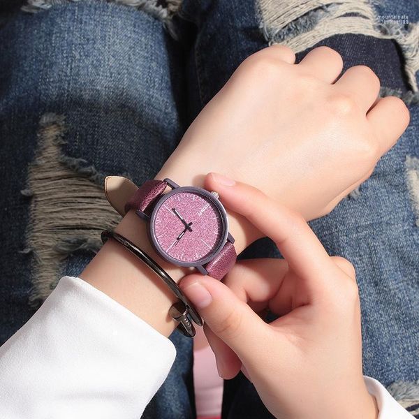 Armbanduhren Einfache Runde Quarz Retro Zifferblatt Lässige Armbanduhr Für Paare Lederband Modische Uhr Wasserdichte Armbanduhr Mädchen Moun22
