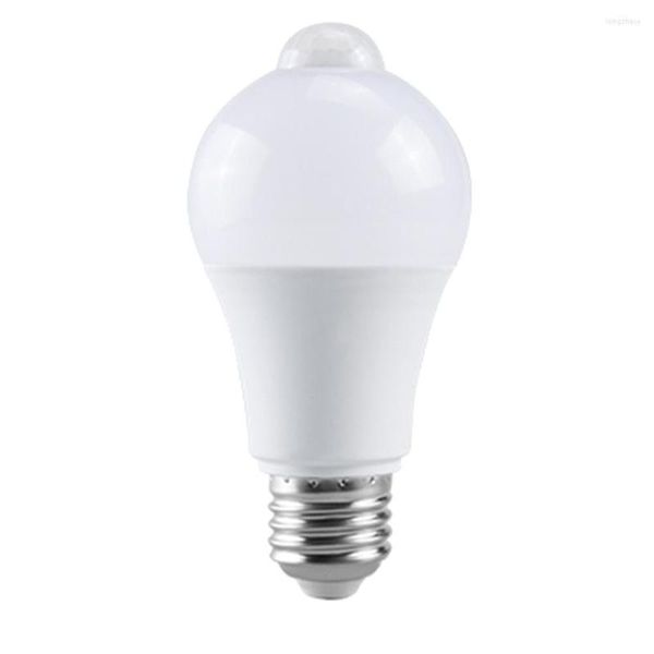 85-265V E27 Lâmpada de sensor de movimento PIR 12W com lâmpada de segurança do detector infravermelho branco