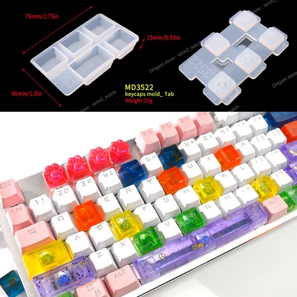 TC156 Set fai da te Manuale Meccanico Tastiera da gioco Copritasti Resina Clavier Stampi in silicone Stampo per copritasti per arte Epossidica Artigianato fatto a mano Accessori per gioielliStrumenti per gioielli