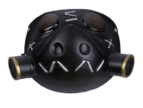Jogo ow roadhog cosplay máscara original projetado mako rutledge preto máscara de resina macia halloween cosplay traje prop para homem t2005523696