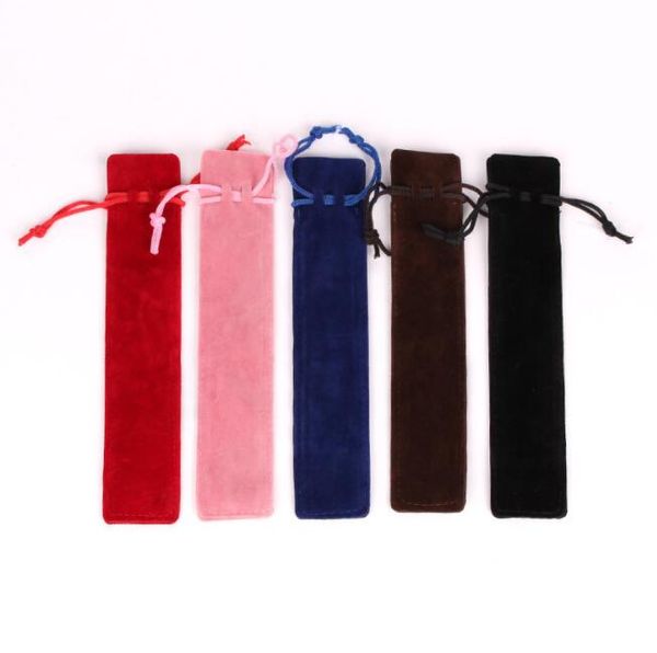 Porta della custodia per penna per velluto per sacchetto a matita singola Mini Drastring Pen Case con borsa regalo di bloccaggio in corda