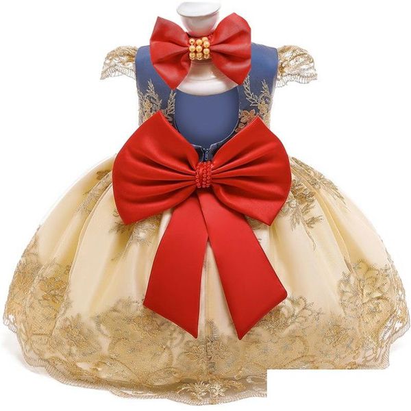 Vestidos de batismo primeiro vestido de aniversário para 1 2 anos de idade bebê laço festa princesa traje de natal nascido 1st vestido entrega crianças dh7bm