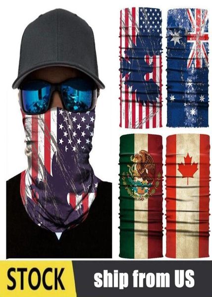 DHL USA FLAG Mode Trendy Magic Bandana Multifunktionaler Flaggendruck Reitgesichtsmaske Kausal Männer Turban Frau Outdoor Schal FY71378672894