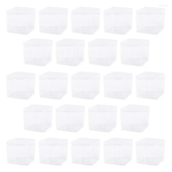 Dinnerware Sets 50 PCs PCS Mousse Cups Cups Recipiente de bolo descartável Caixa de chá quadrada de casca de pudim de pudim chaleira