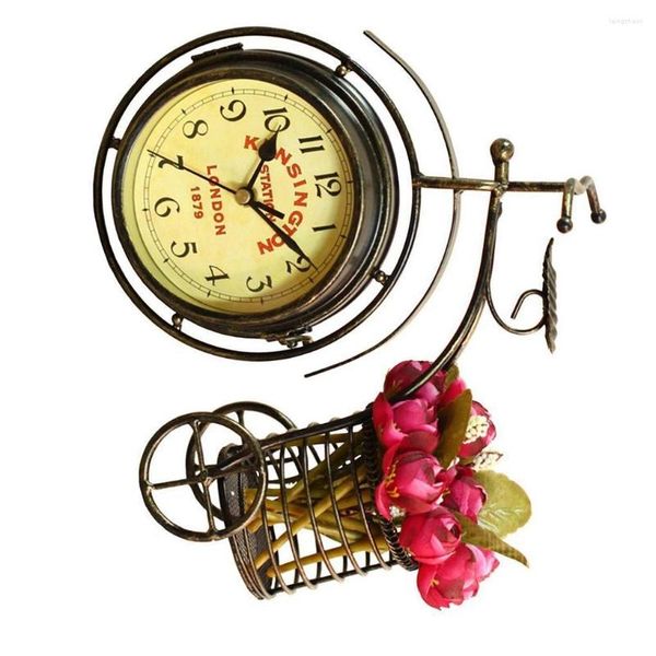Relógios de mesa Quartz Desk Clock Decor de casa Vintage Novelty Motorbike Shape Tamanho Compacto Interessante ao lado