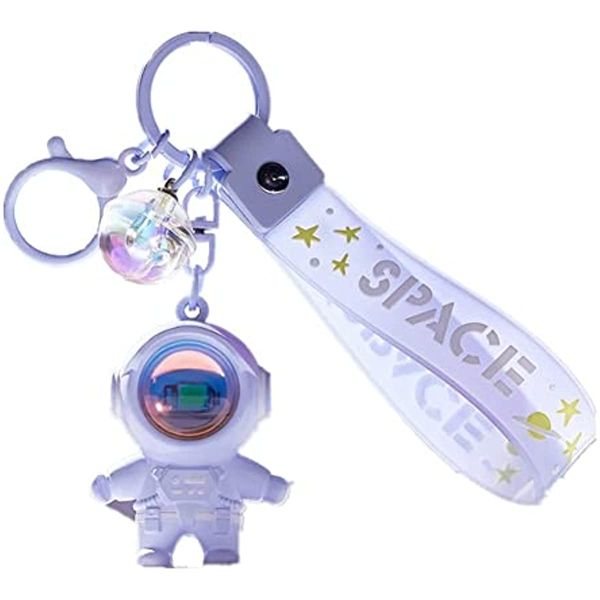 Keychains Cool Chain Kawaii Chain com luz de pôr do sol, chaveiros de cartocas de chaves de pingente de astronauta