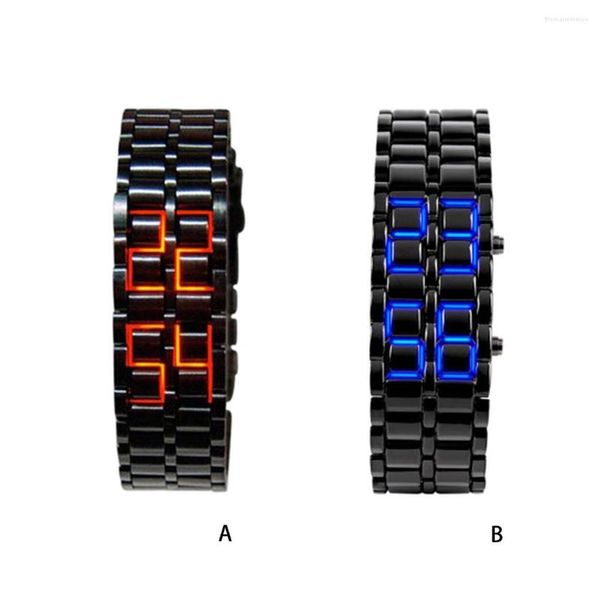 Orologi da polso da uomo Orologio Lava LED Accessorio di moda Bracciale Amicizia Stile retrò Orologio da polso a mano Decorazione a catena in acciaio pieno